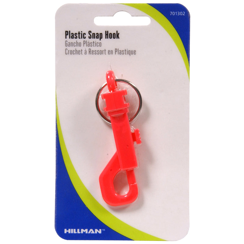 HILLMAN Plastic Multicolored Snap Hook Clip Strip, Pack of 12