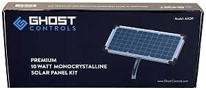 Ghost Controls AXDP Solar Panel, 10 W, 120 VAC, Fastener Mounting