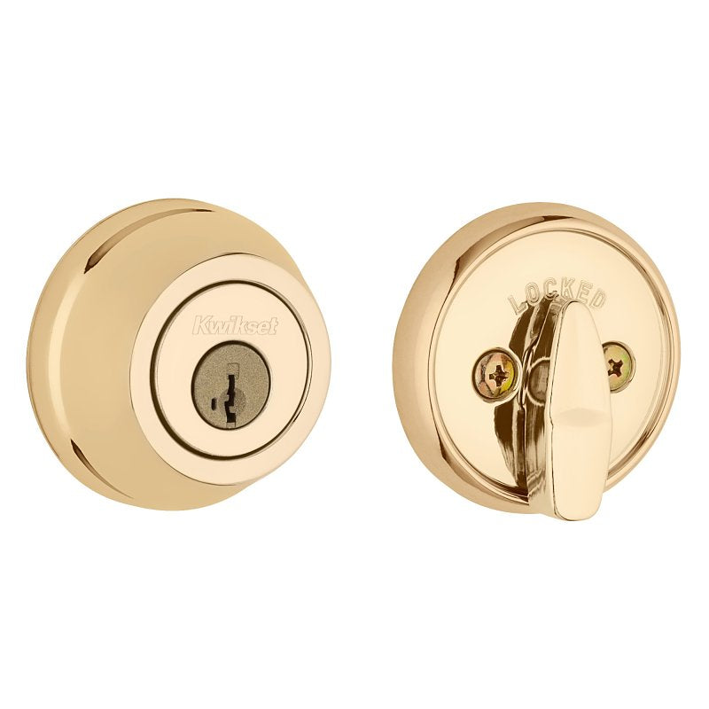 Kwikset Signature Series 780 Series 780 3 SMT 6AL STRKP K3 Deadbolt, 2 Grade, Keyed Key, Zinc, Polished Brass