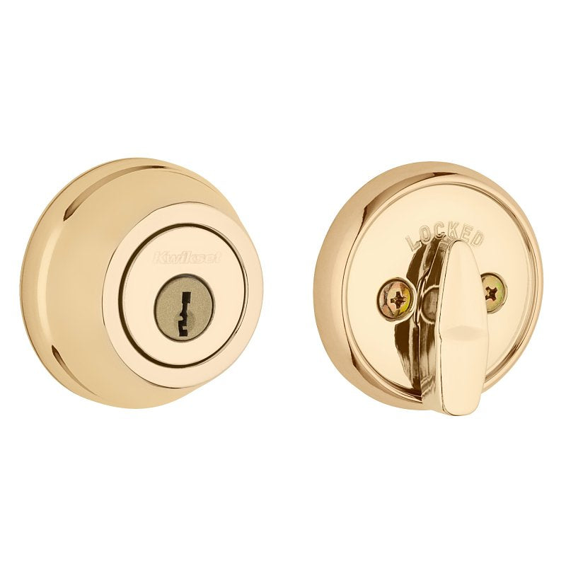 Kwikset Signature Series 780 Series 780 3 6AL STRKP K3 Deadbolt, 2 Grade, Keyed Key, Zinc, Polished Brass, KW1 Keyway