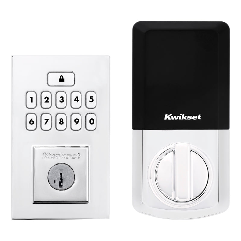 Kwikset 260 Series 9260 CNT 26 SMT RBP Smartcode Deadbolt, 2 Grade, Keyed One-Side Key, Polished Chrome, KW1 Keyway