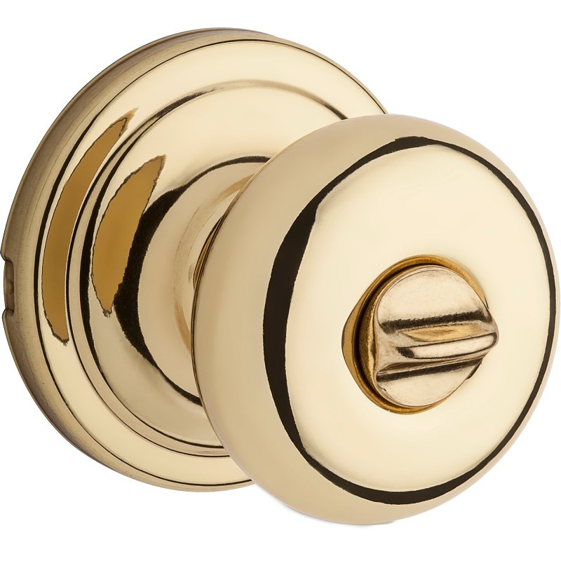 Kwikset Signature Series 730H 3 6AL RCS Privacy Lockset, Hancock, Mushroom Design, Polished Brass, Zinc, Gold