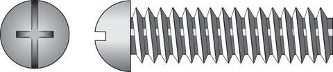HILLMAN No. 1/4-20 X 1 in. L Combination Round Head Zinc-Plated Steel Machine Screws 100 pk