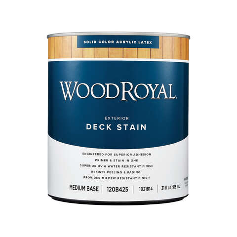 Ace Wood Royal Solid Tintable Flat Tint Base Medium Base Acrylic Latex Deck Stain 1 qt, Pack of 4