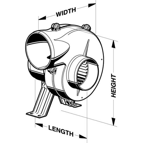 Jabsco 35515-0010 12V Blower Flex Mount & 3″ Hose