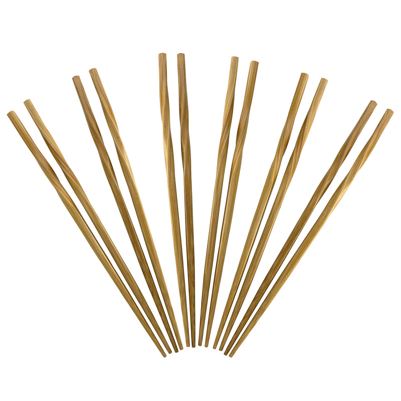 Totally Bamboo Brown Bamboo Twist Chopsticks, Pack of 10