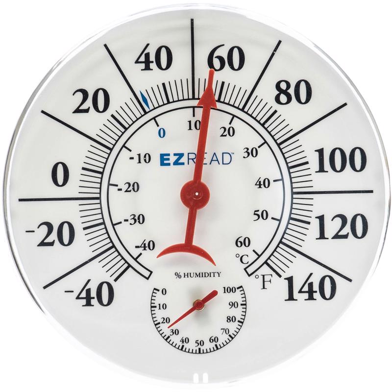Headwind EZRead Hygrometer/Thermometer Plastic White 8 in., Pack of 5