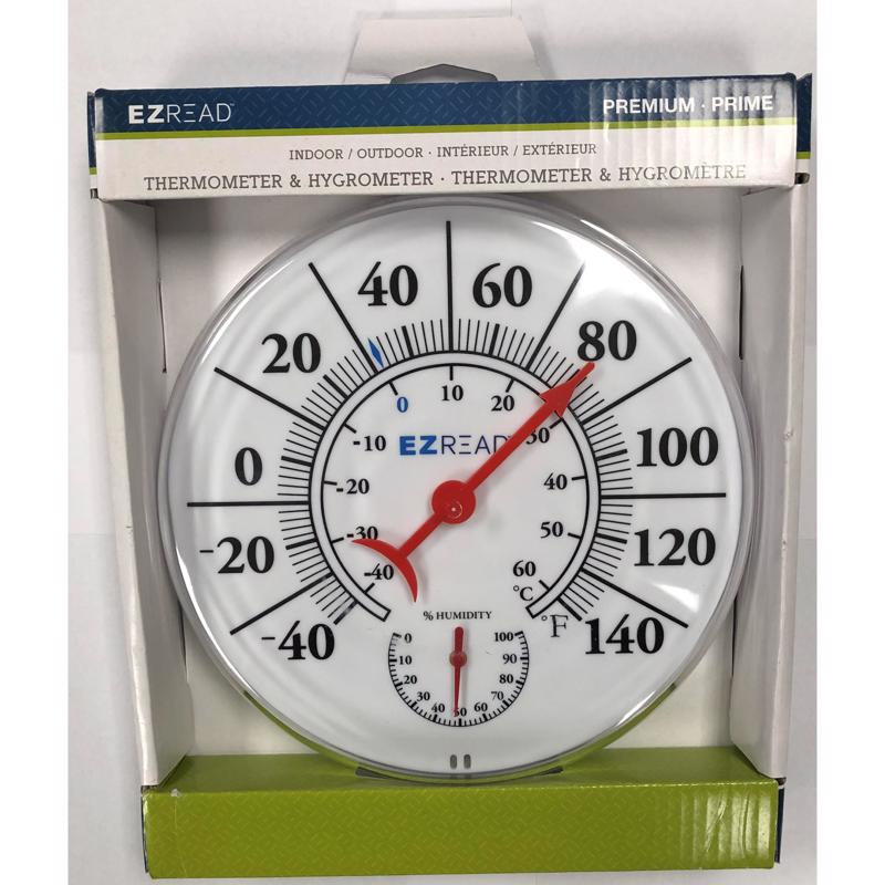 Headwind EZRead Hygrometer/Thermometer Plastic White 8 in., Pack of 5