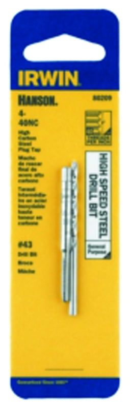 Irwin Hanson 8024 Machine Screw Tap, #8-32 Thread, Plug Tap Thread, 4-Flute, HCS