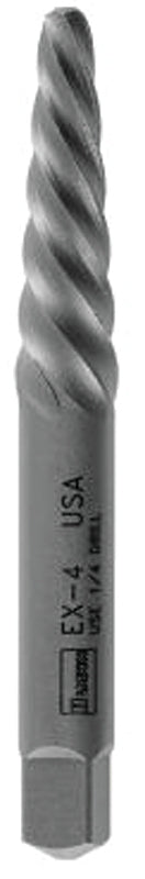 Irwin Hanson POWER-GRIP 534 Series 53404 Screw Extractor, EX-4 Extractor, Spiral Flute, Steel