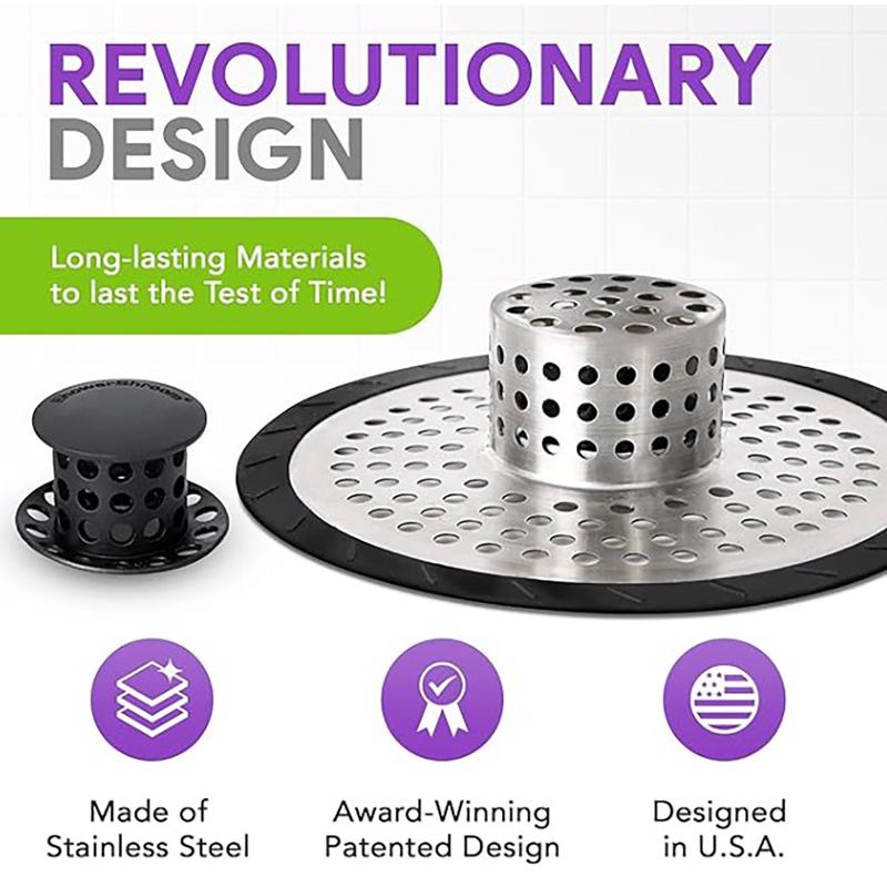 ShowerShroom Ultra Edition Brushed Stainless Steel Drain Protector