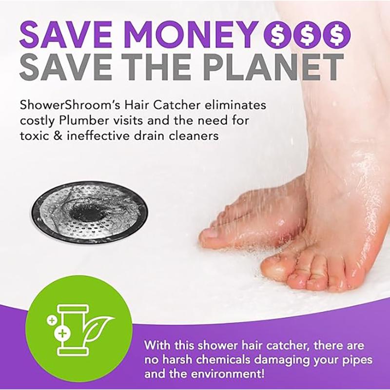 ShowerShroom Ultra Edition Brushed Stainless Steel Drain Protector