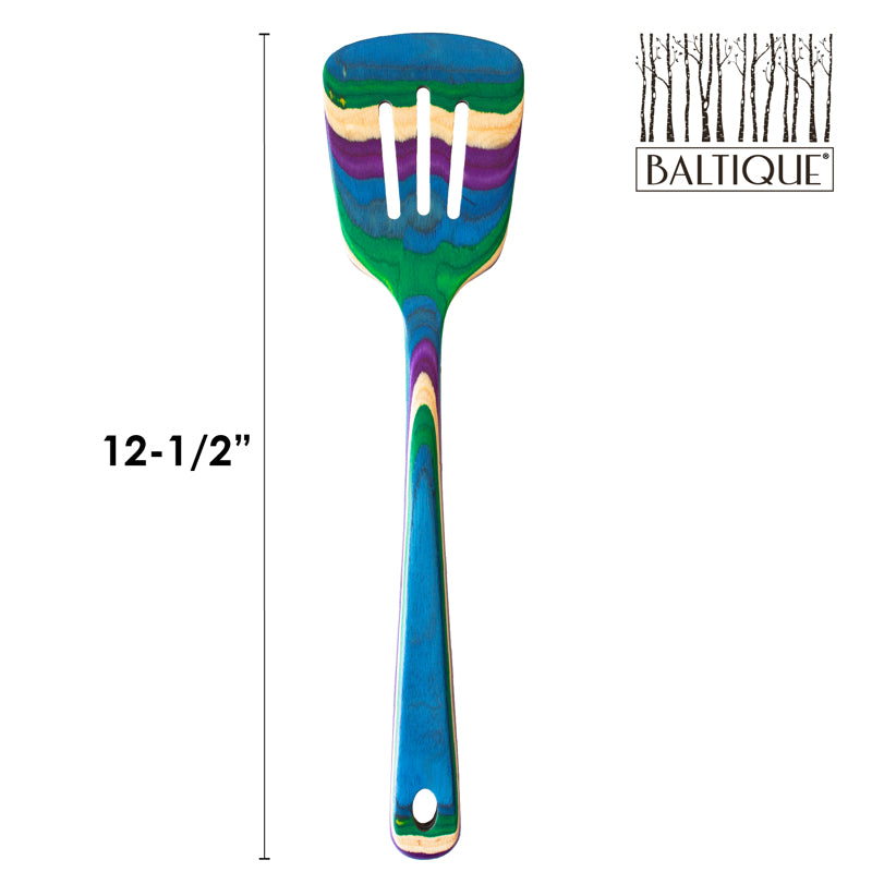 Totally Bamboo Baltique Multicolored Birch Wood Slotted Spatula