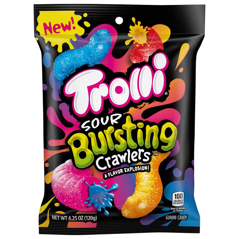 Trolli Sour Brusting Crawlers Assortment Gummi Candy 4.25 oz, Pack of 12