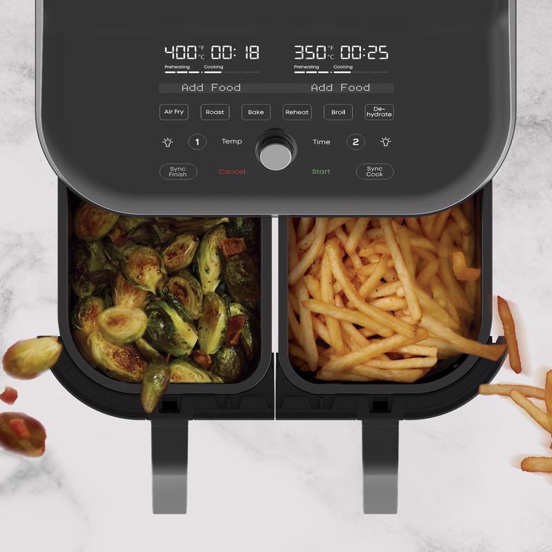 Instant Vortex Dual Basket Black 8 qt Programmable Digital Air Fryer
