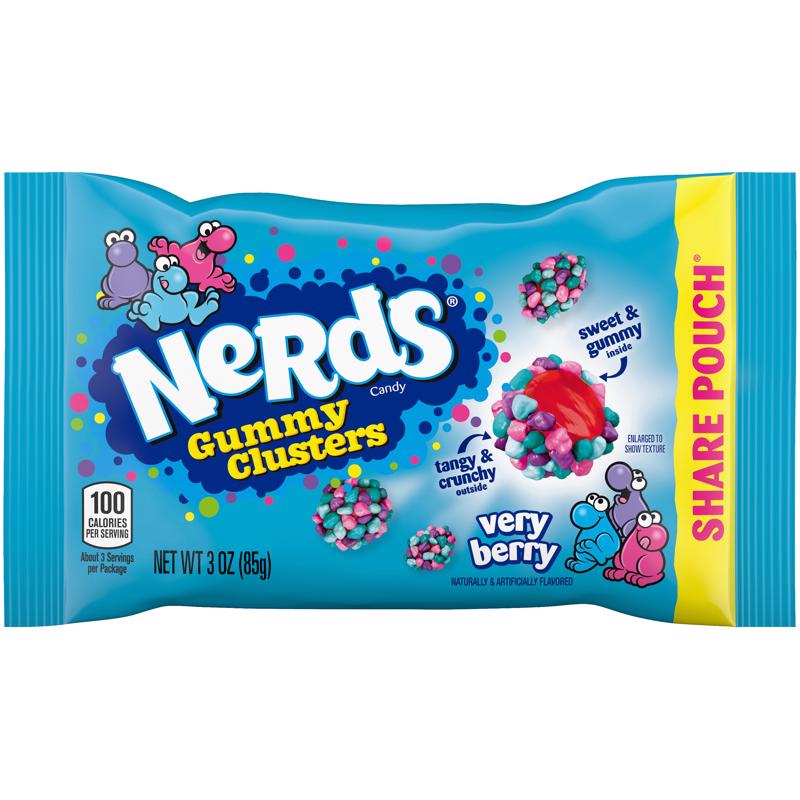 Nerds Very Berry Clusters Gummy Candy 3 oz, Pack of 12