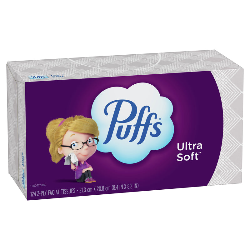 Puffs Ultra Soft 124 ct Facial Tissue, Pack of 8