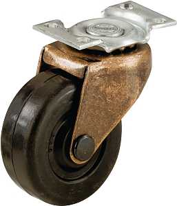 Shepherd Hardware 9346 Swivel Caster, 1-1/8 x 2 in Plate, 2 in L x 4.6 in W x 6.6 in H Dimensions, 2 in Dia Wheel, Black