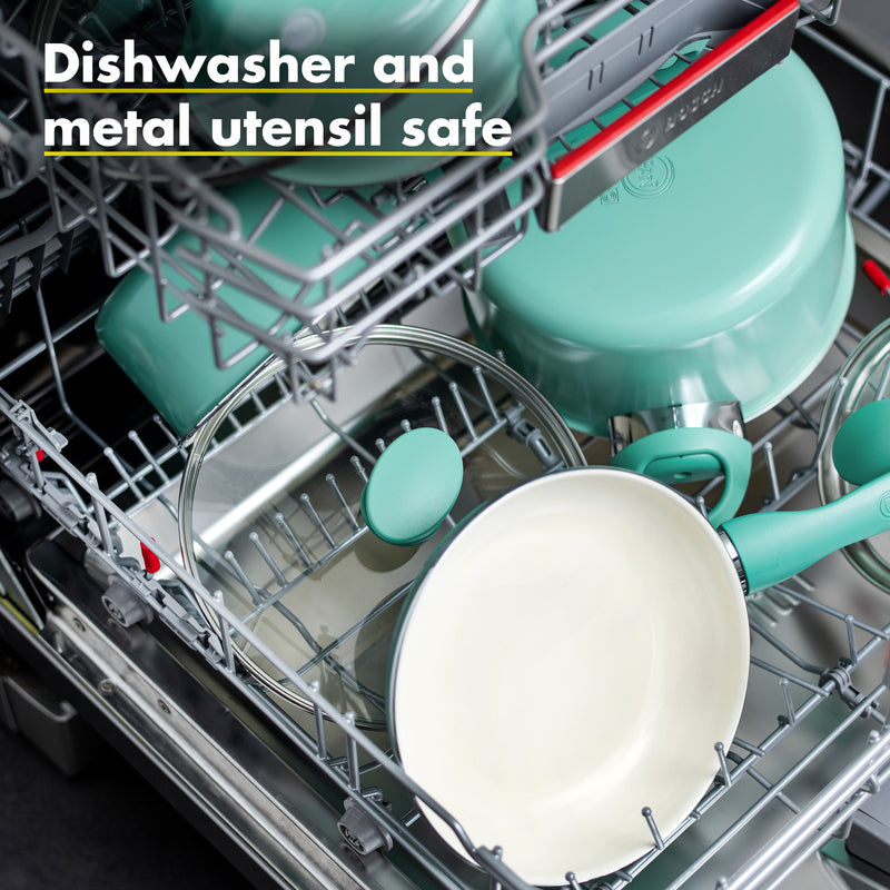 GreenPan Rio Ceramic Coated Aluminum Fry Pan 10 in. Turquoise