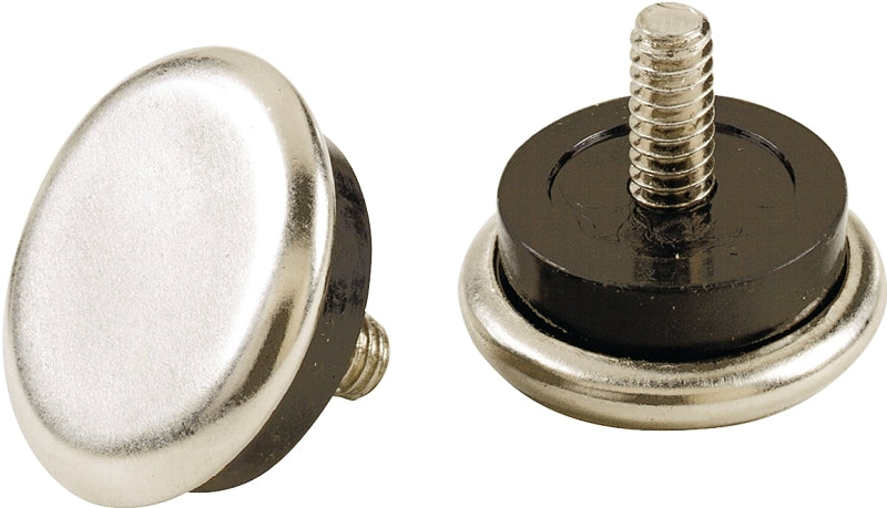 Shepherd Hardware 9450 Furniture Glide, Round, 1-1/16 in Dia Dimensions, Metal/Rubber, Silver, 4/PK