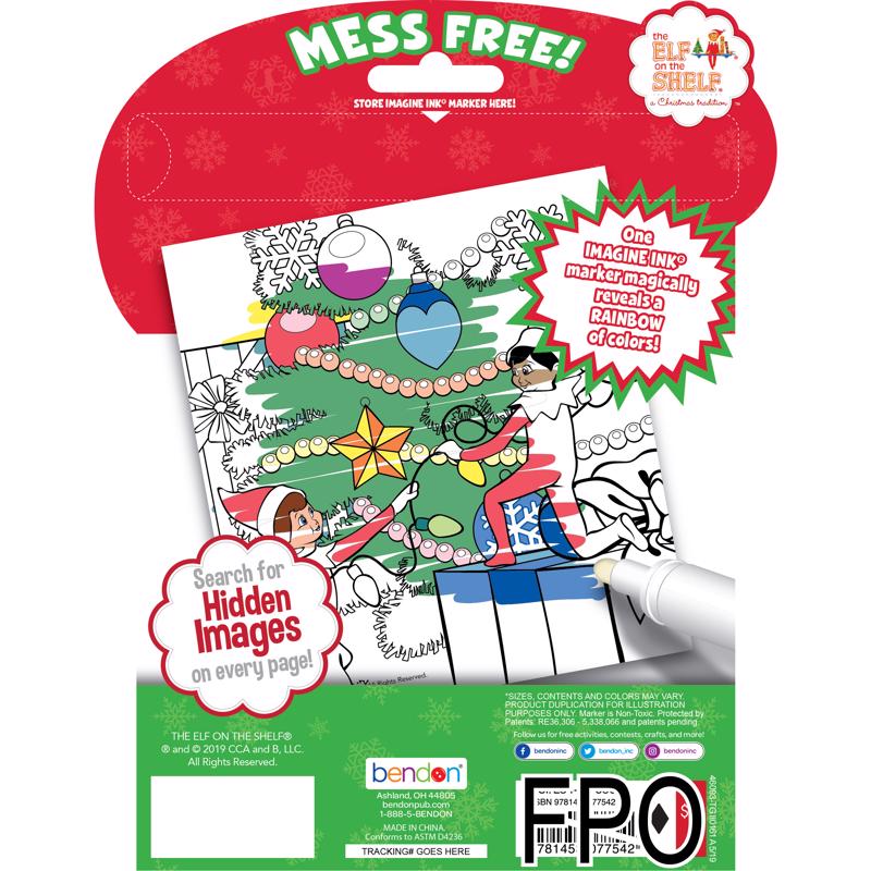Bendon Imagine Ink Elf on the Shelf Magic Ink Pictures, Pack of 12