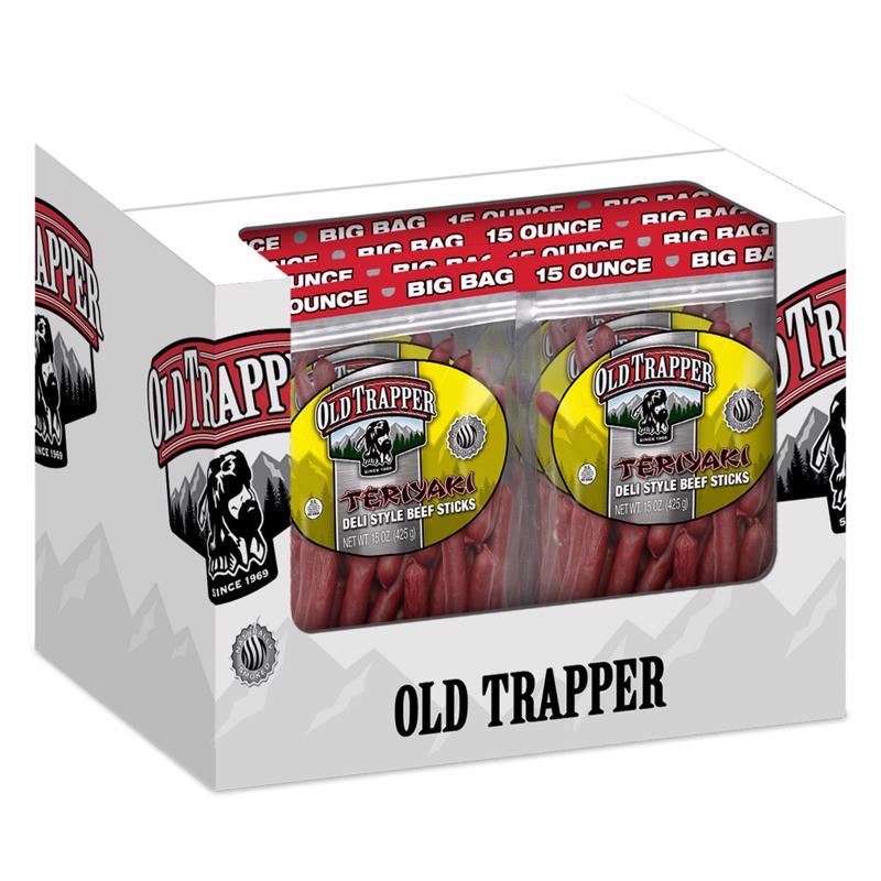 Old Trapper Teriyaki Beef Deli Sticks 15 oz Bagged