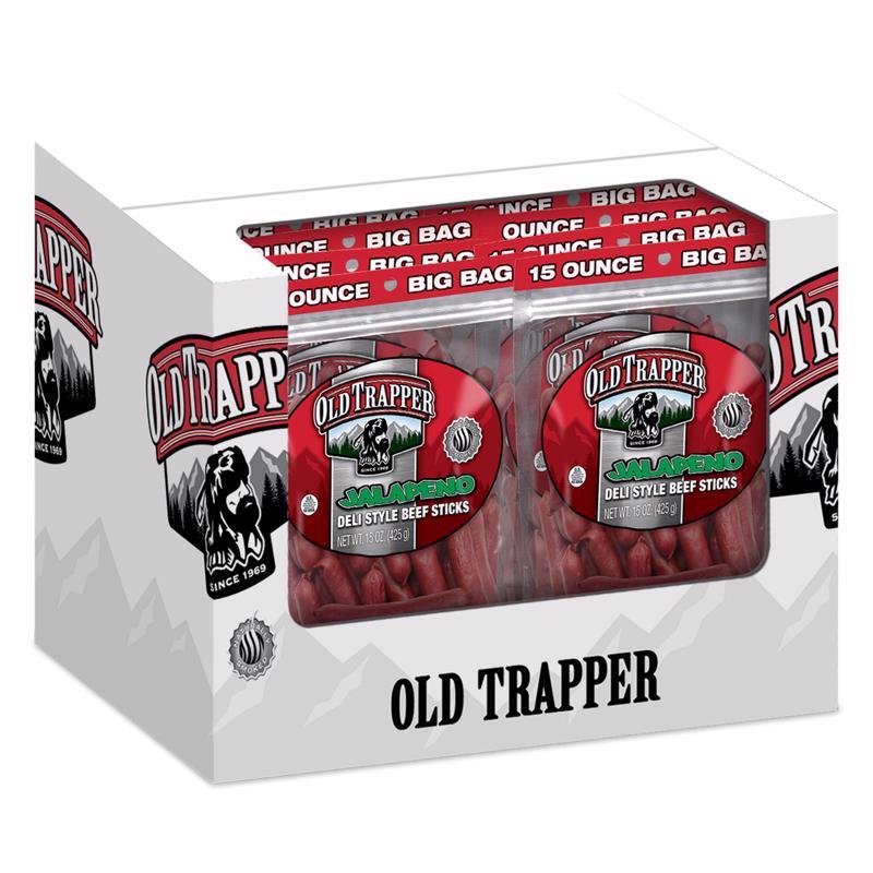 Old Trapper Deli Sticks Jalapeno Beef Deli Sticks 15 oz Bagged