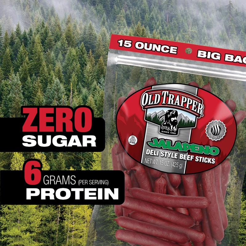 Old Trapper Deli Sticks Jalapeno Beef Deli Sticks 15 oz Bagged