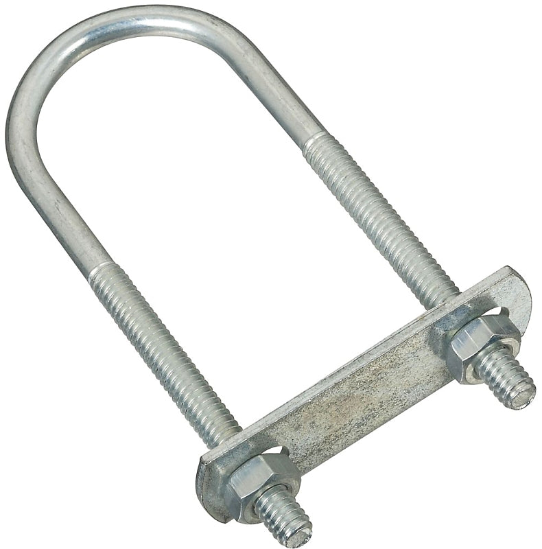 National Hardware N222-117 U-Bolt, 1/4-20 Thread, 2-3/8 in L Thread, Steel, Zinc, Pack of 5