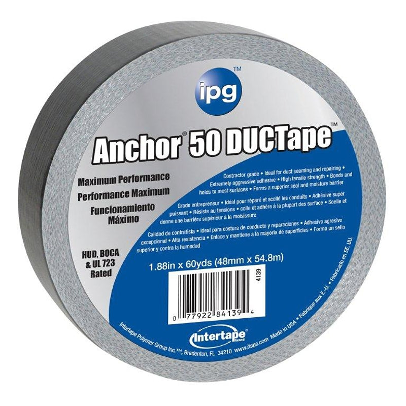 IPG 4139 Premium Duct Tape, 60 yd L, 1.88 in W, Silver
