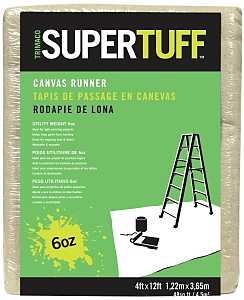 Trimaco 56707 Drop Cloth, 12 ft L, 4 ft W, 1/16 in Thick, Canvas, Beige/Cream