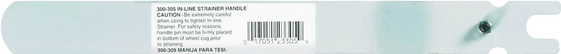 Fi-Shock 300-305 Strainer Handle, In-Line, Steel, Painted, For: 400-399 In-Line Strainer and ILS1 In-Line Strainer