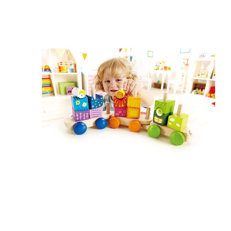 Hape Fantasia Block Train Multicolored 17 pc