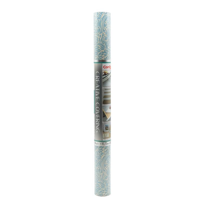 Con-Tact Creative Covering 16 ft. L X 18 in. W Batik Blue Self-Adhesive Shelf Liner, Pack of 6