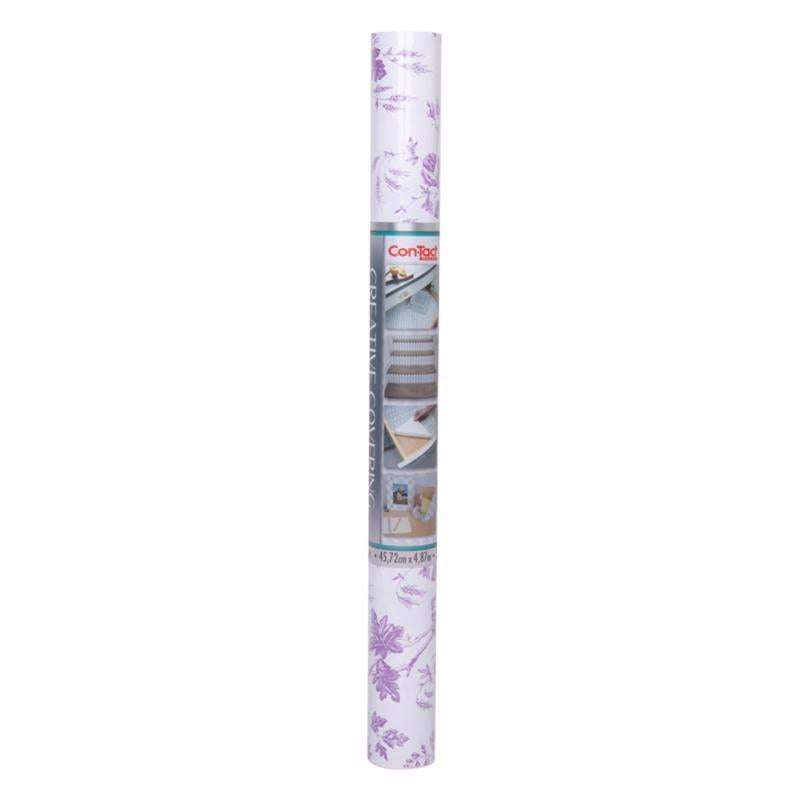 Con-Tact Creative Covering 16 ft. L X 18 in. W Toile Lavender Self-Adhesive Shelf Liner, Pack of 6
