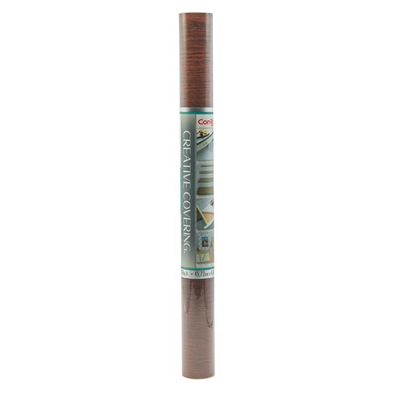 Con-Tact Creative Covering 16 ft. L X 1.8 in. W Tropical Walnut Self-Adhesive Shelf Liner, Pack of 6