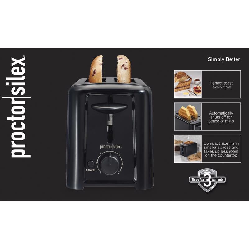 Hamilton Beach Proctor Silex Plastic Black 2 slot Toaster 6.2 in. H X 5.3 in. W X 10.3 in. D, Pack of 2