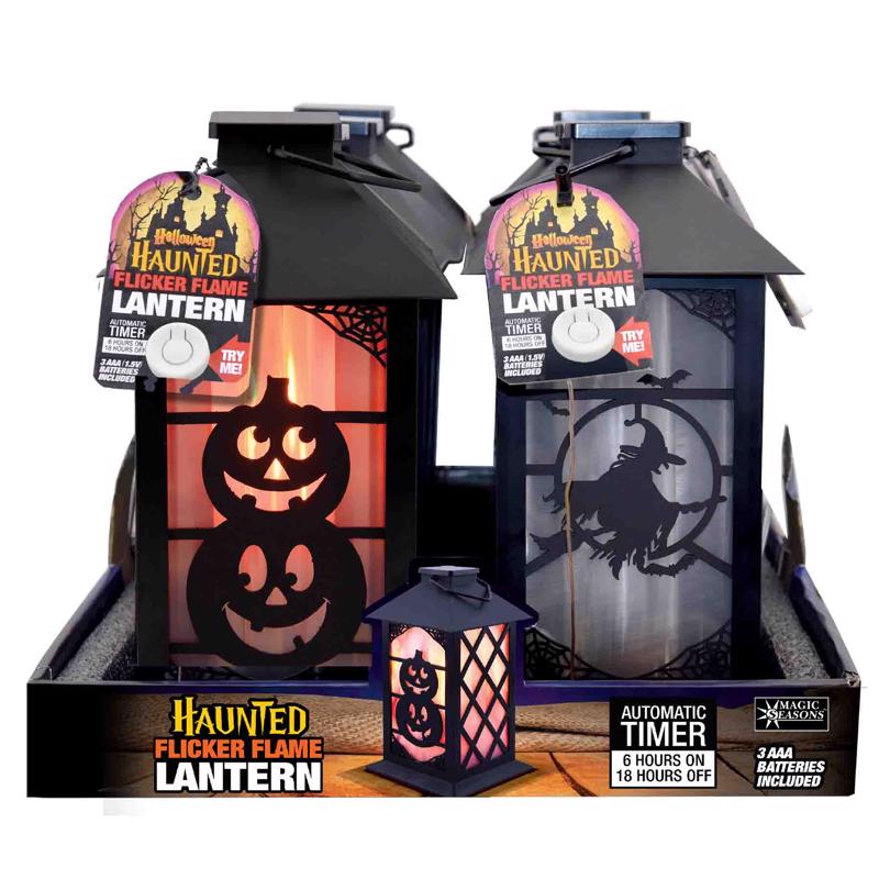 Magic Seasons 8 in. Haunted Flicker Flame Lantern Halloween Decor, Pack of 6