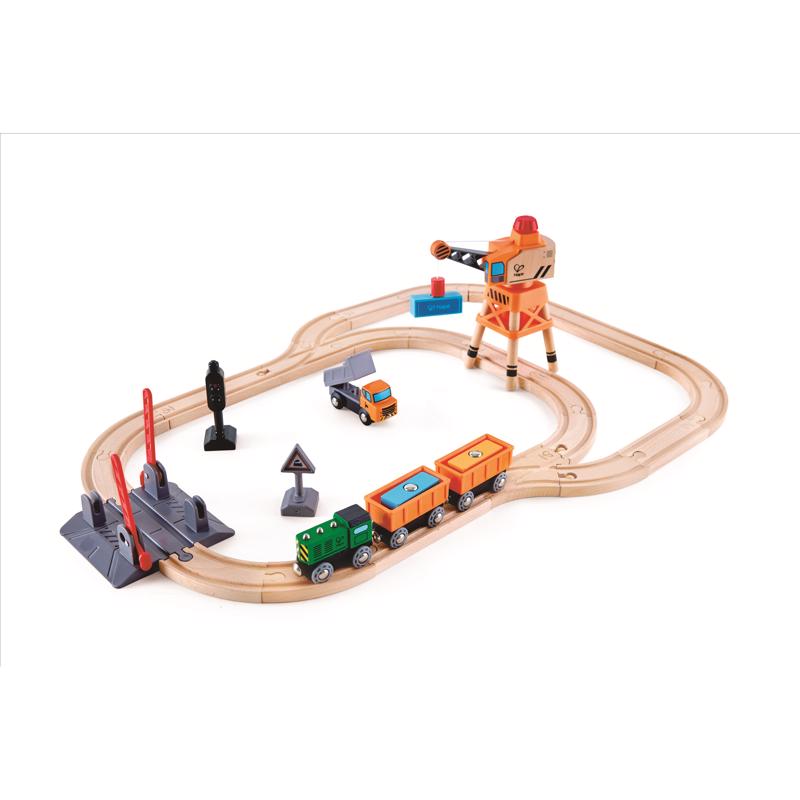 Hape Crossing And Crane Set Multicolored 34 pc