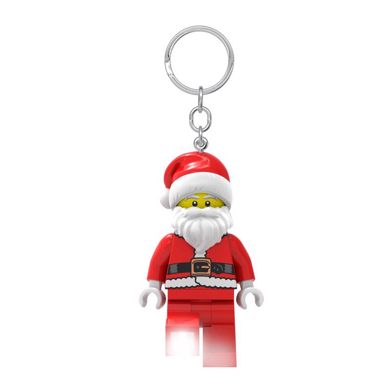 LEGO Minifigures Plastic Red/White Santa Keychain w/LED Light, Pack of 6