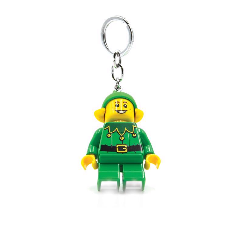 LEGO Minifigures Plastic Green/Yellow Elf Keychain w/LED Light, Pack of 6