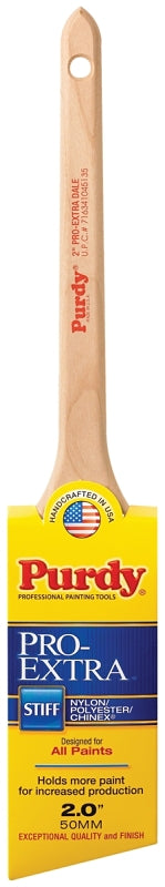 Purdy Pro-Extra Dale 144080720 Trim Brush, 2 in W, Angular Brush, 2-11/16 in L Bristle, Nylon/Polyester Bristle