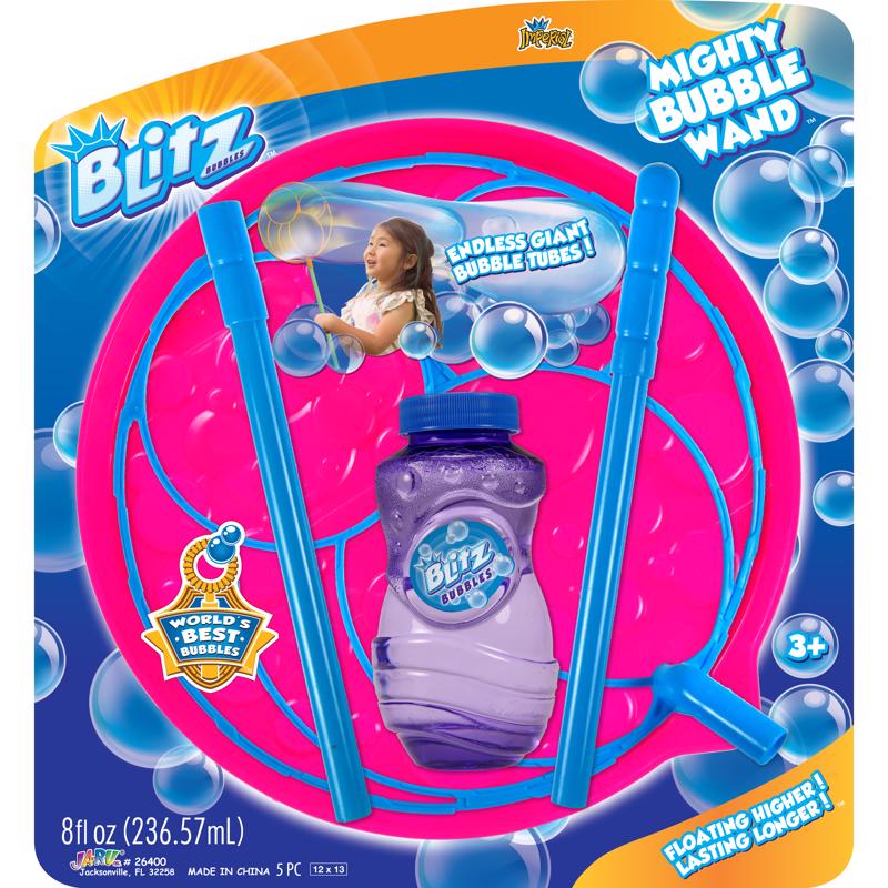 Blitz Bubbles Mighty Bubble Wand Multicolored 1 pc, Pack of 6
