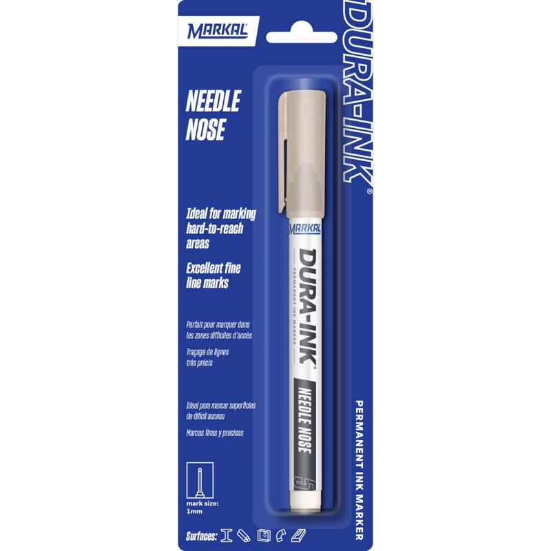 Markal Dura-ink Black Needle Nose Permanent Marker 1 pk, Pack of 6
