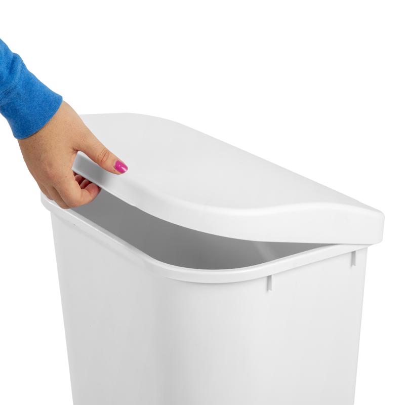 Sterilite 11.3 gal White Plastic D-Shape Wastebasket, Pack of 6