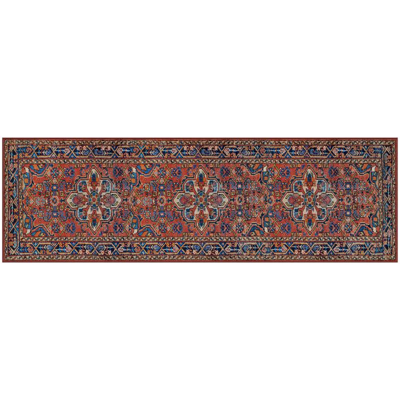 Gel Pro NeverMove Esther 24 in. W X 76 in. L Vintage Red Tribal Polyester Runner Rug