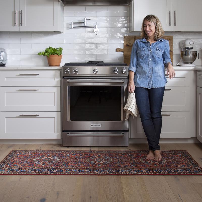 Gel Pro NeverMove Esther 24 in. W X 76 in. L Vintage Red Tribal Polyester Runner Rug