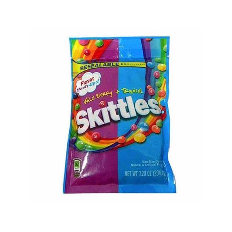 Skittles Mash Ups Tropical and Wildberry Candy 7.2 oz, Pack of 12