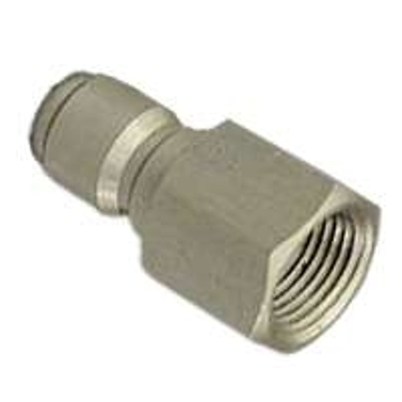 Mi-T-M AW-0017-0006 Adapter, 3/8 x 3/8 in Connection, Quick-Connect Plug x FNPT, Stainless Steel, Zinc