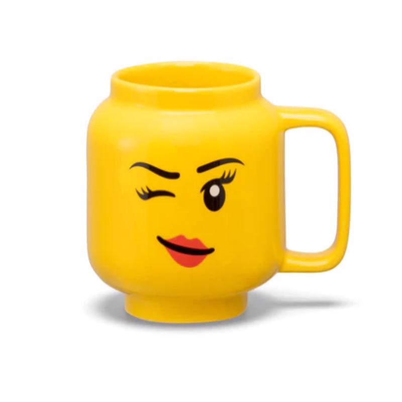 LEGO 7.6 oz Yellow BPA Free Winking Girl Mug, Pack of 8